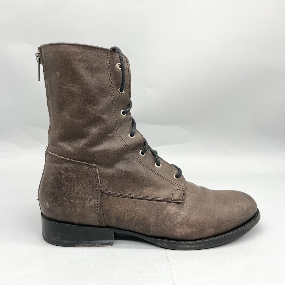 Frye Womens 9 B Jamie Artisan Lace Up Combat Boots Brown Leather Rugged Moto